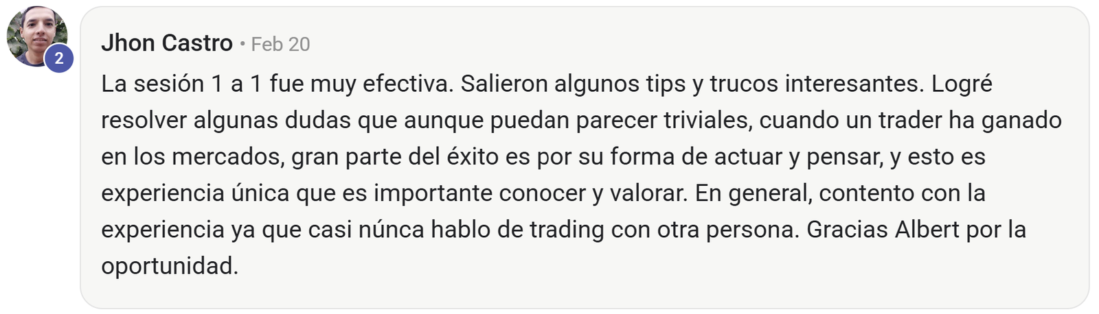 Testimonio de Jhon